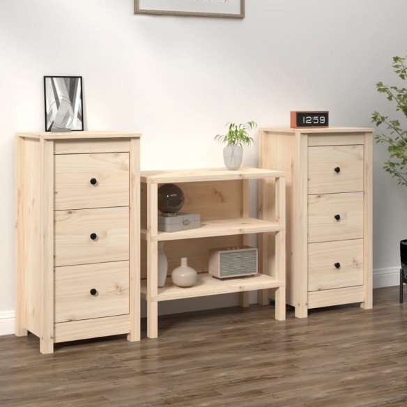 Buffets 2 pcs 40x35x80 cm Bois massif de pin