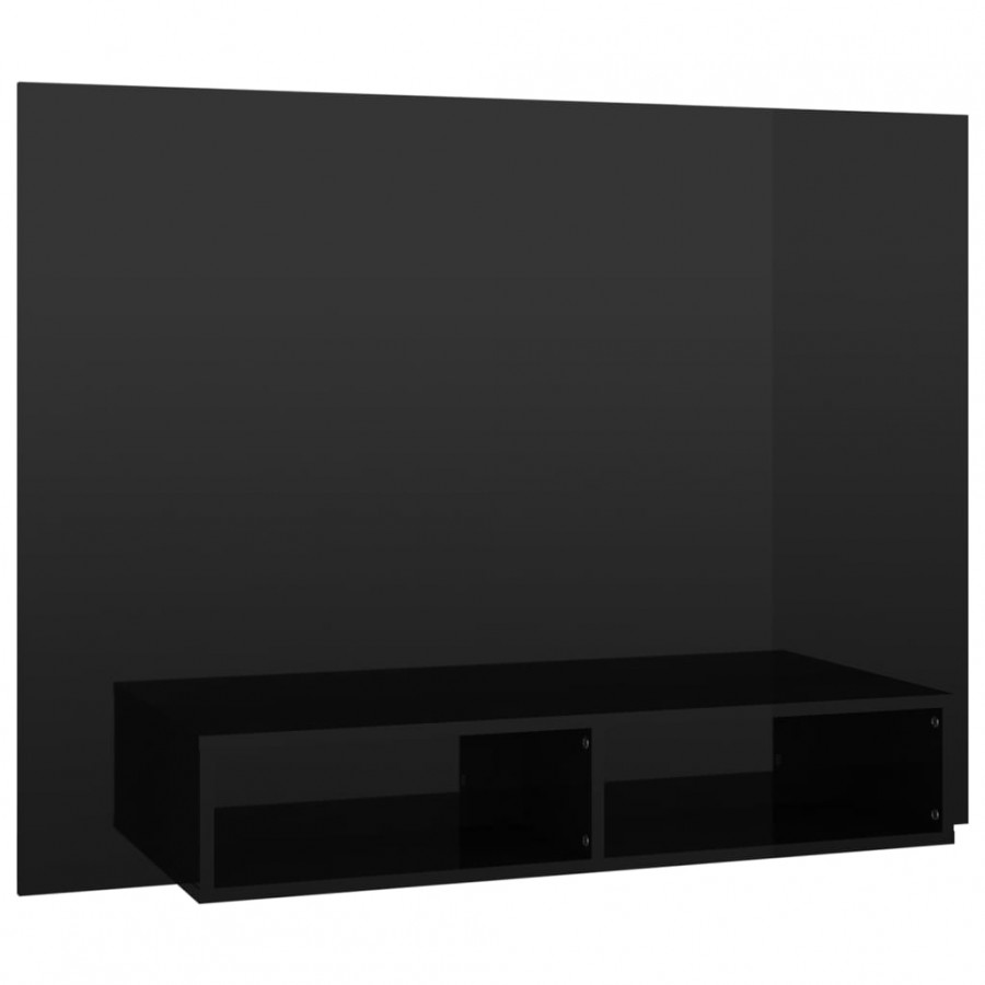 Meuble TV mural Noir brillant 120x23,5x90 cm Aggloméré