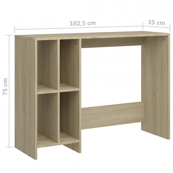 Bureau d'ordinateur portable Chêne 102,5x35x75 cm Aggloméré Bureau d'ordinateur portable Chêne 102,5x35x75 cm Aggloméré