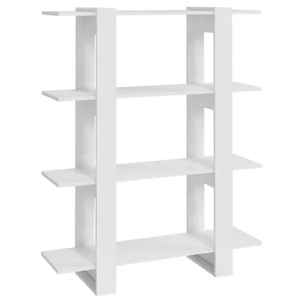 Bibliothèque/Séparateur de pièce Blanc brillant 100x30x123,5 cm 2