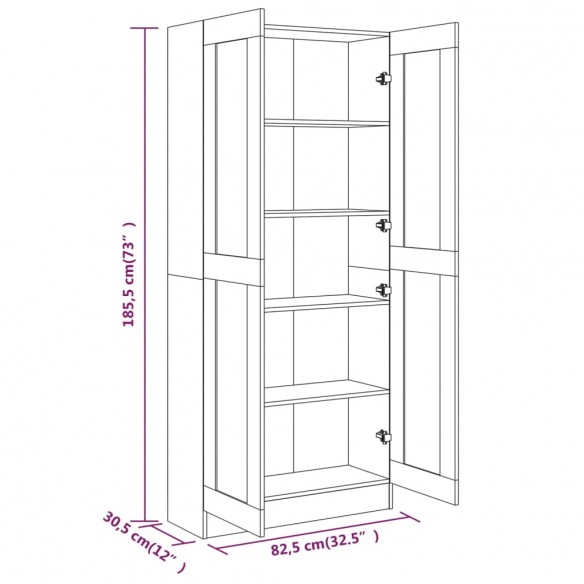 Bibliothèque Sonoma gris 82,5x30,5x185,5 cm 