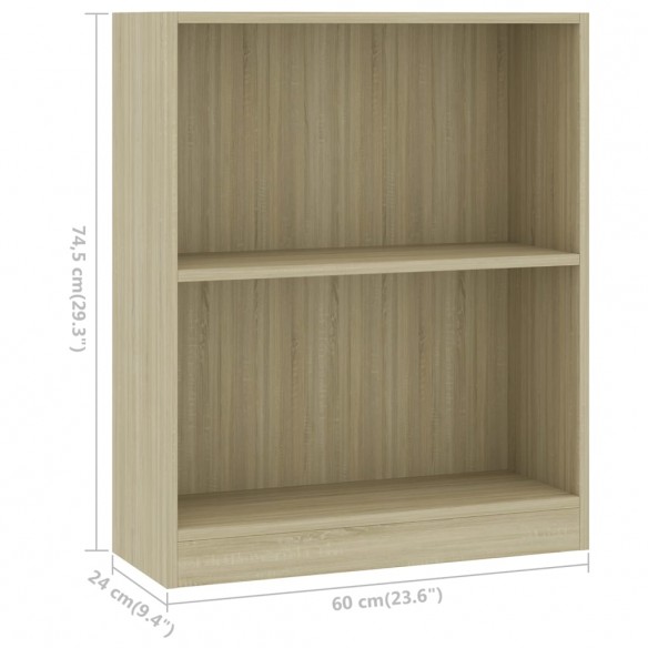 Bibliothèque Chêne sonoma 60x24x74,5 cm 