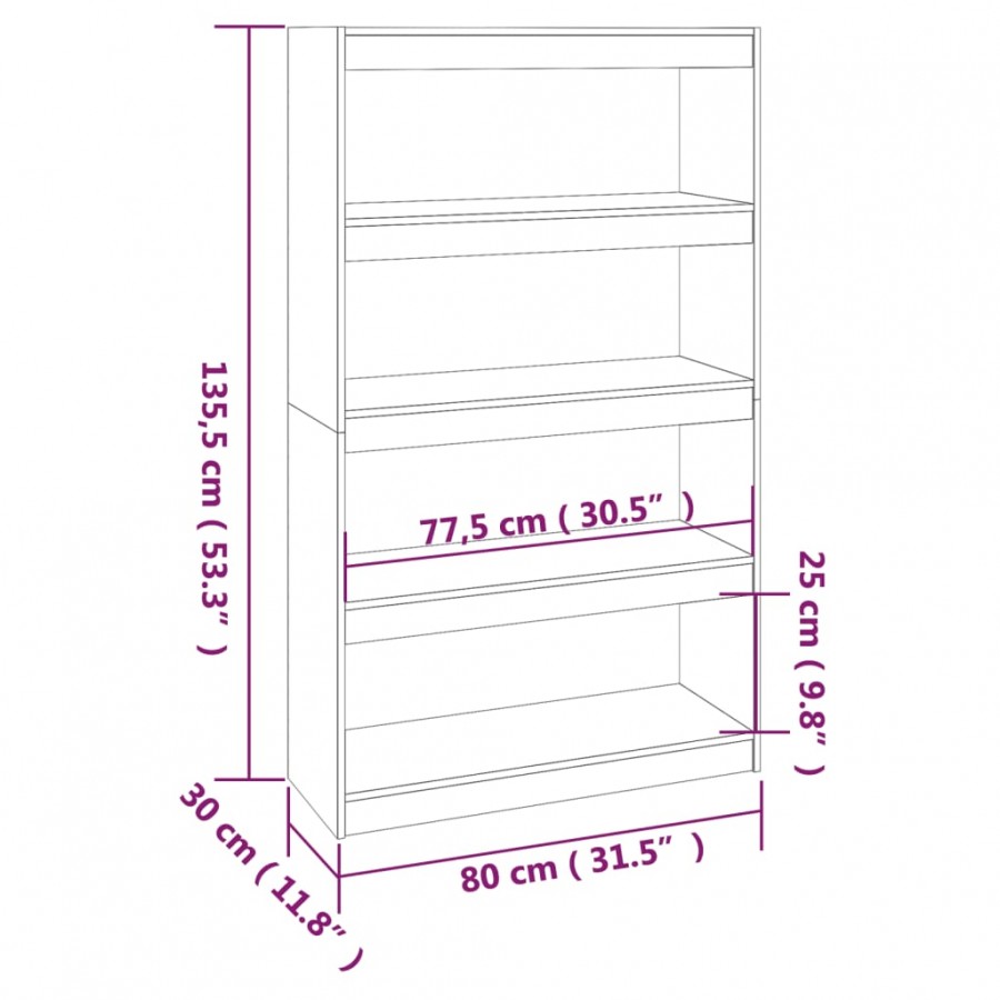 Bibliothèque/Séparateur de pièce 80x30x135,5 cm Bois de pin
