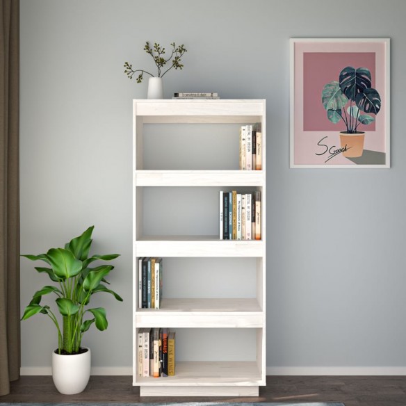 Bibliothèque/Séparateur de pièce Blanc 60x35x135 cm Pin massif Bibliothèque/Séparateur de pièce Blanc 60x35x135 cm Pin massif