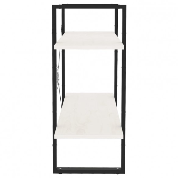 Bibliothèque à 2 niveaux Blanc 80x30x70 cm Bois de pin massif Bibliothèque à 2 niveaux Blanc 80x30x70 cm Bois de pin massif