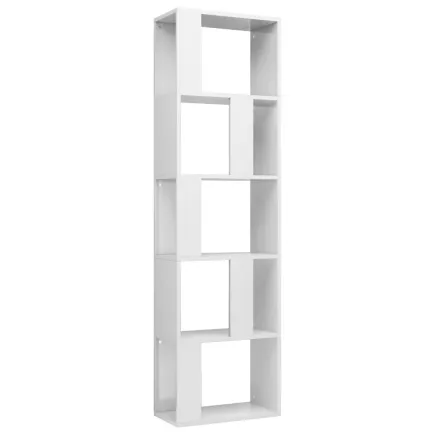 Bibliothèque/Séparateur de pièce Blanc brillant 45x24x159 cm 2