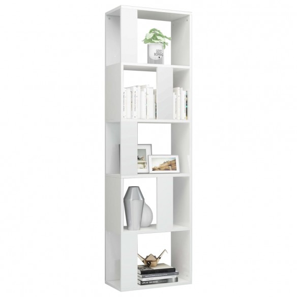 Bibliothèque/Séparateur de pièce Blanc brillant 45x24x159 cm Bibliothèque/Séparateur de pièce Blanc brillant 45x24x159 cm
