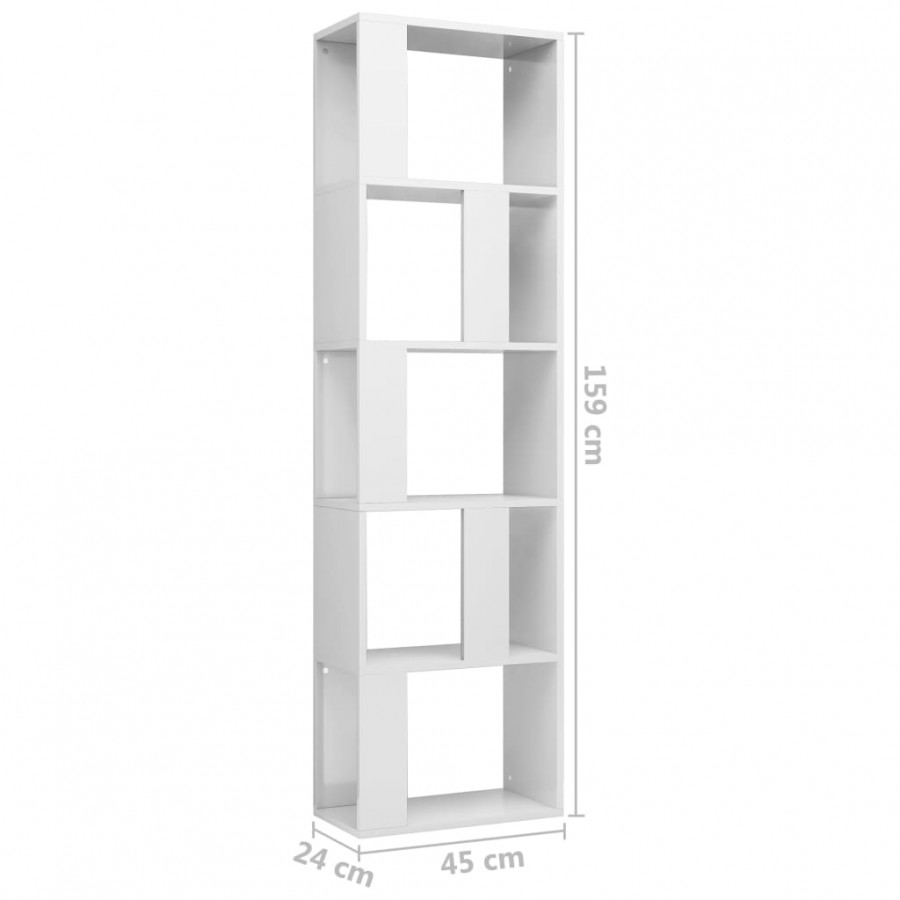 Bibliothèque/Séparateur de pièce Blanc brillant 45x24x159 cm