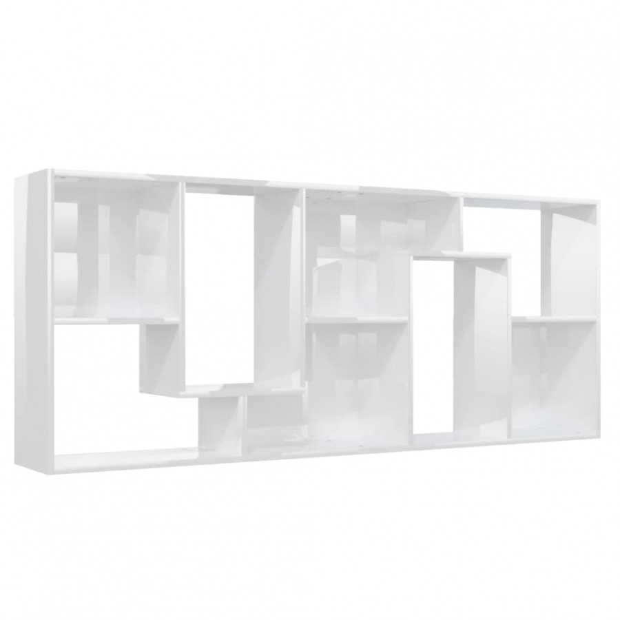 Bibliothèque Blanc brillant 67x24x161 cm Aggloméré