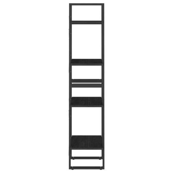Bibliothèque à 4 niveaux Noir 40x30x140 cm Bois de pin massif