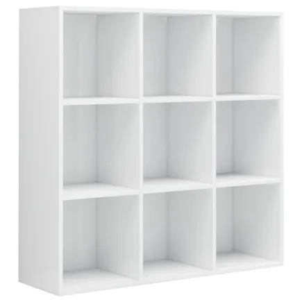 Bibliothèque Blanc brillant 98x30x98 cm Aggloméré 2