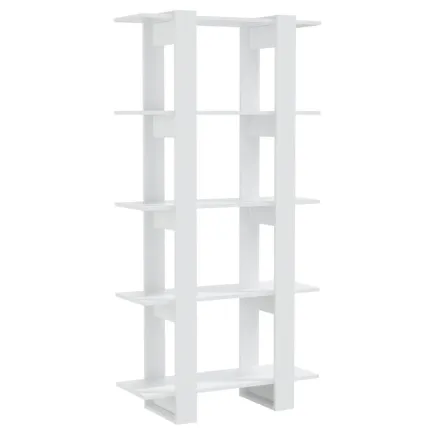 Bibliothèque/Séparateur de pièce Blanc brillant 80x30x160 cm 2