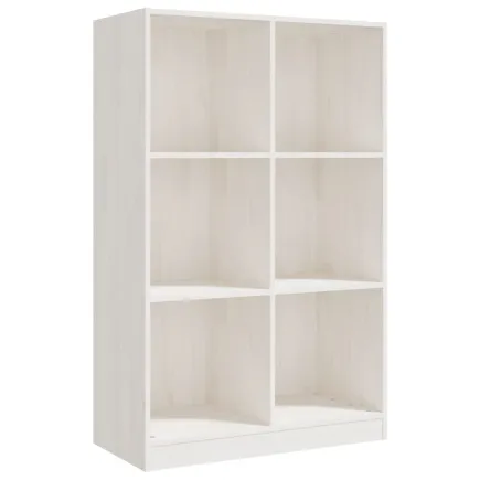 Bibliothèque Blanc 70x33x110 cm Bois de pin massif 2