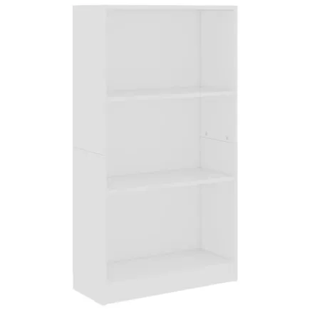 Bibliothèque 3 niveaux Blanc 60x24x109 cm  2