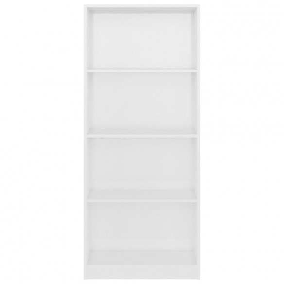 Bibliothèque à 4 niveaux Blanc brillant 60x24x142 cm Aggloméré Bibliothèque à 4 niveaux Blanc brillant 60x24x142 cm Aggloméré