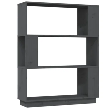Bibliothèque/Séparateur de pièce Gris 80x25x101 cm Pin solide 2