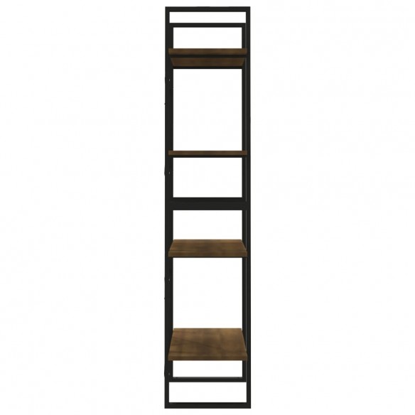 Bibliothèque 4 niveaux Chêne brun 60x30x140cm 