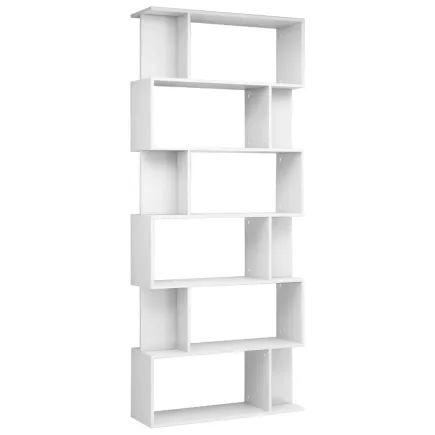 Bibliothèque/Séparateur de pièce Blanc brillant 80x24x192 cm 2