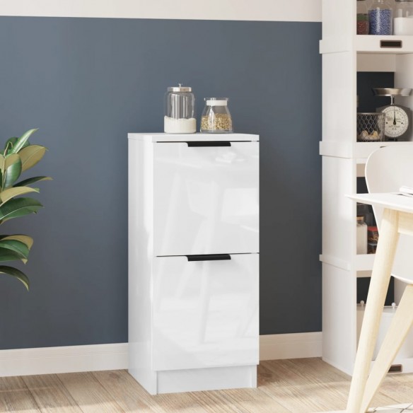 Buffet Blanc brillant 30x30x70 cm 