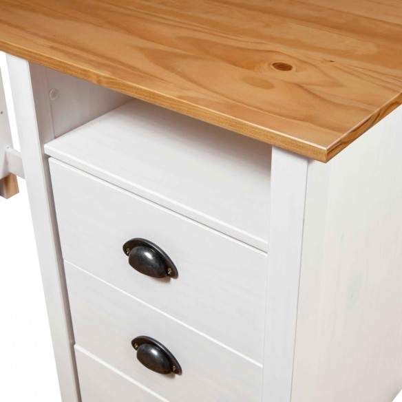 Bureau Hill avec 3 tiroirs 120x50x74 cm Pin solide Bureau Hill avec 3 tiroirs 120x50x74 cm Pin solide