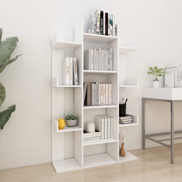 Bibliothèque Blanc 86x25,5x140 cm Aggloméré