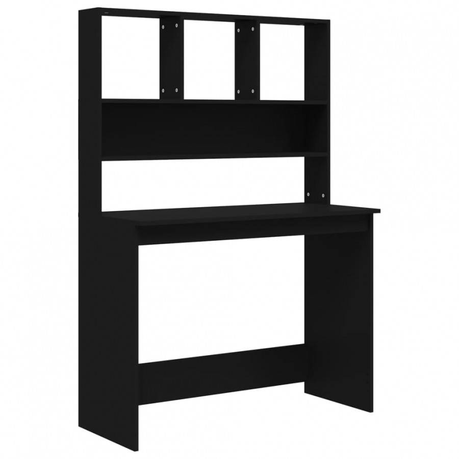 Bureau avec étagères Noir 102x45x148 cm