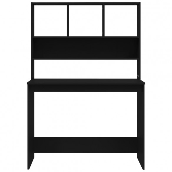 Bureau avec étagères Noir 102x45x148 cm  Bureau avec étagères Noir 102x45x148 cm