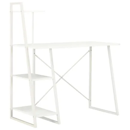 Bureau avec étagère Blanc 102x50x117 cm