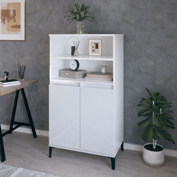 Buffet haut Blanc brillant 60x36x110 cm 