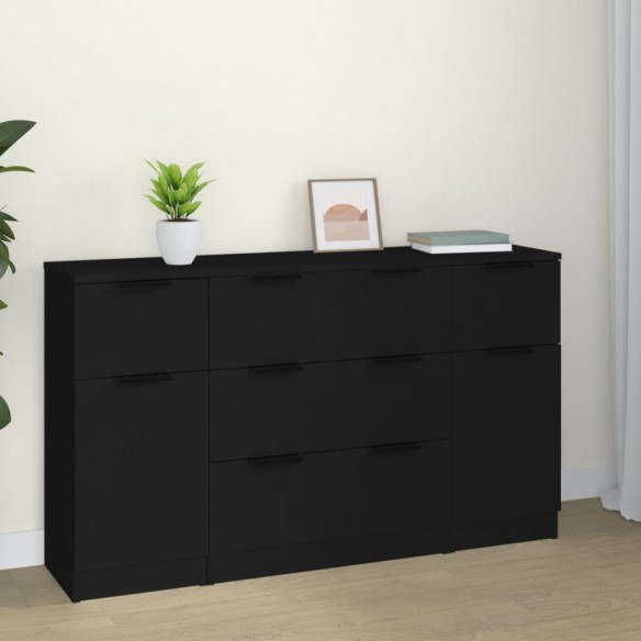 Ensemble de buffets 3 pcs Noir 