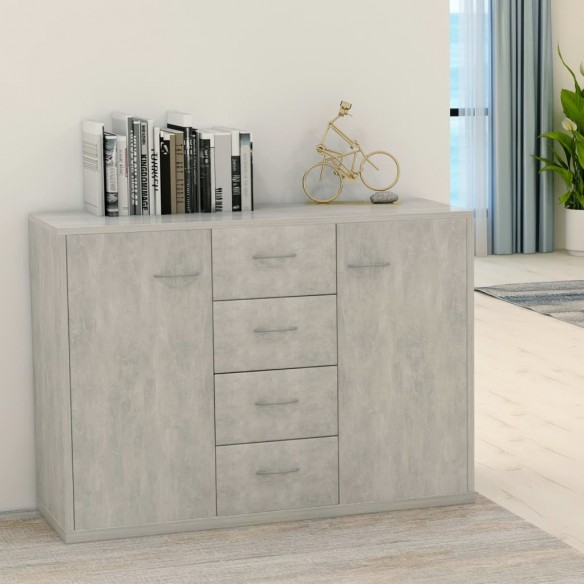 Buffet Gris béton 88x30x65 cm Aggloméré