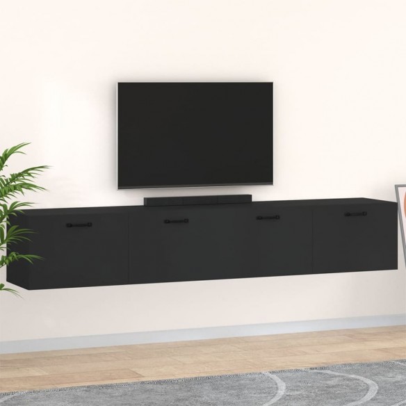 Armoires murales 2 pcs Noir 100x36,5x35 cm 