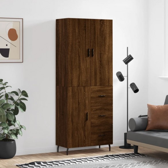 Buffet haut Chêne marron 69,5x34x180 cm 