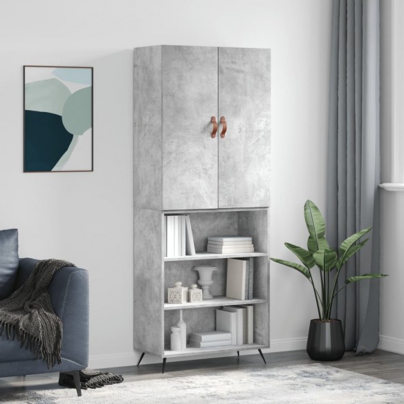 Buffet haut Gris béton 69,5x34x180 cm 