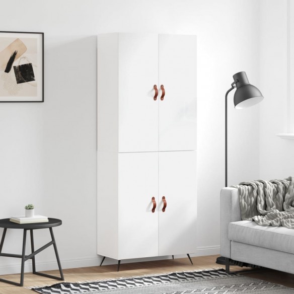 Buffet haut Blanc brillant 69,5x34x180 cm 