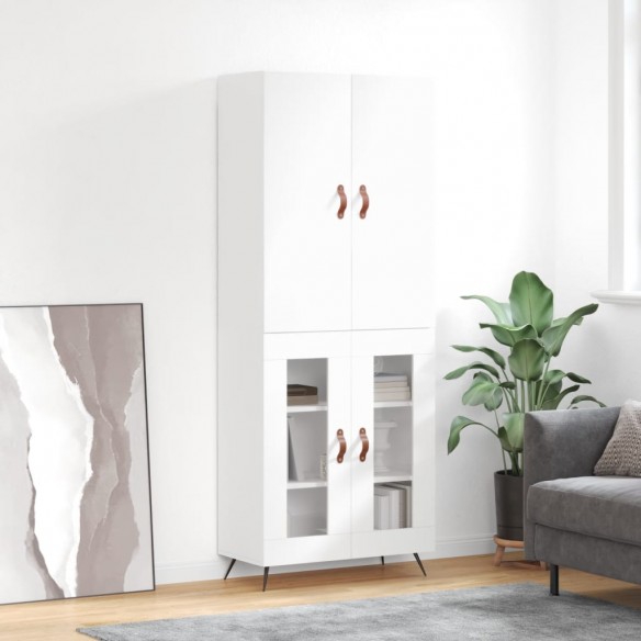 Buffet haut Blanc brillant 69,5x34x180 cm 