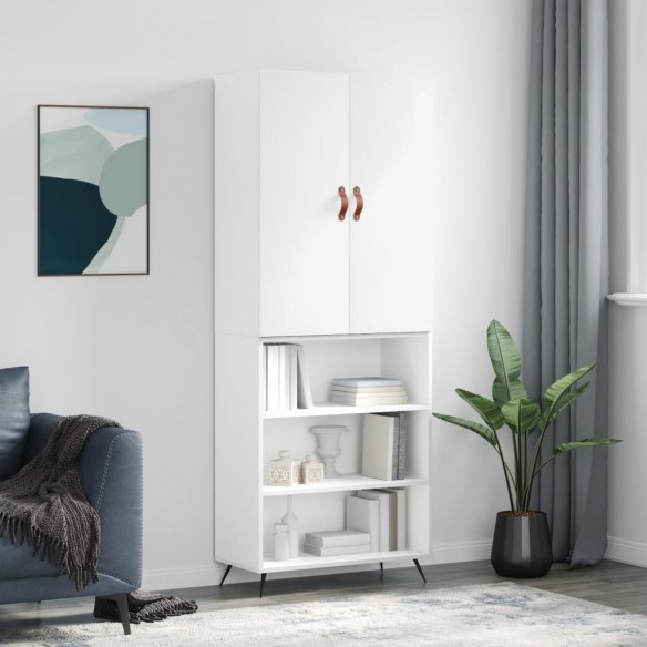 Buffet haut Blanc brillant 69,5x34x180 cm 