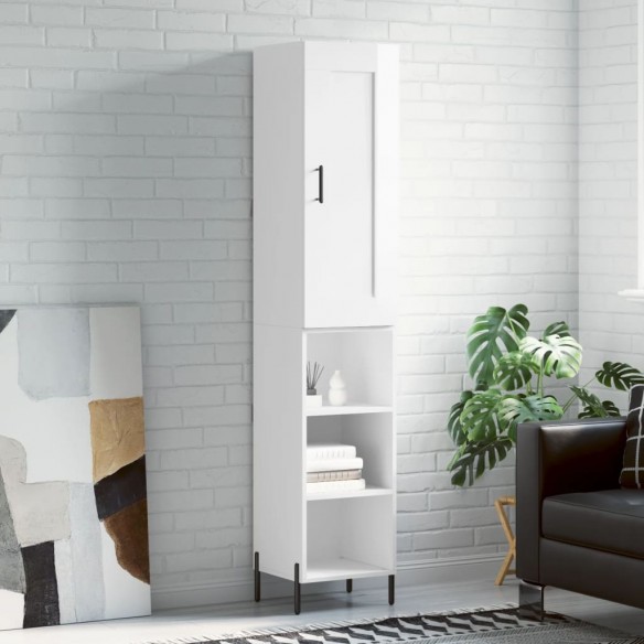 Buffet haut Blanc brillant 34,5x34x180 cm 