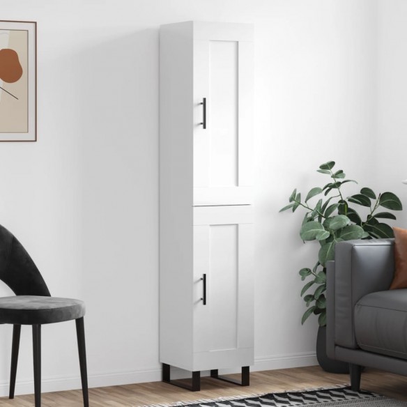 Buffet haut Blanc brillant 34,5x34x180 cm 