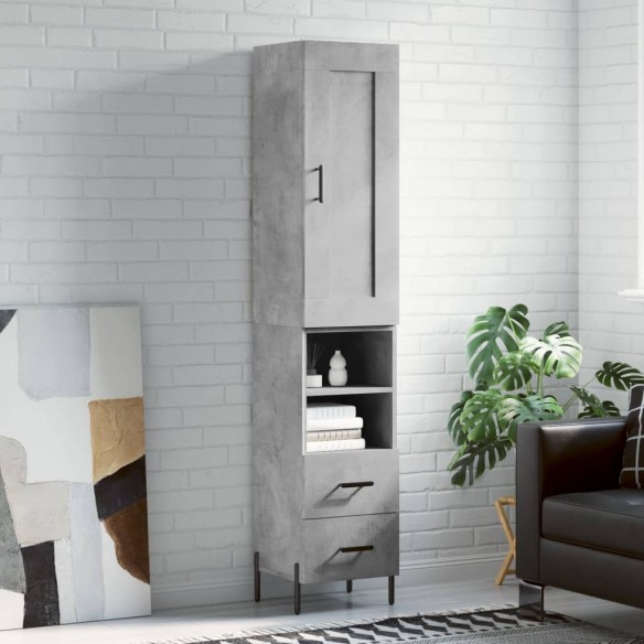 Buffet haut Gris béton 34,5x34x180 cm 