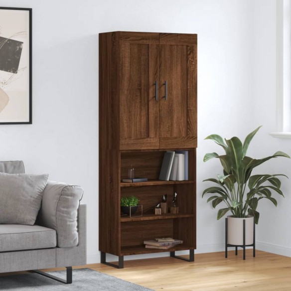 Buffet haut Chêne marron 69,5x34x180 cm 