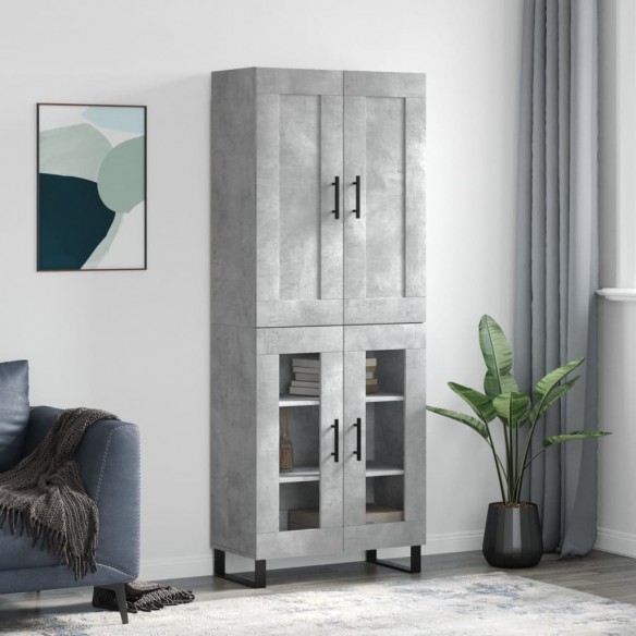 Buffet haut Gris béton 69,5x34x180 cm 