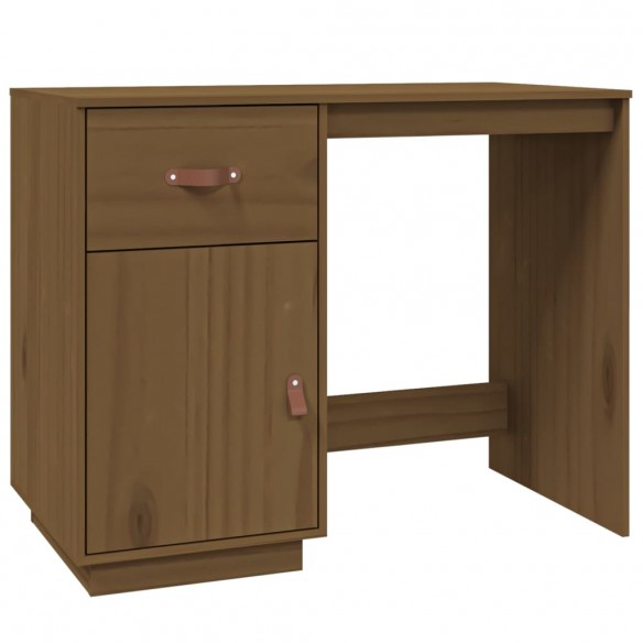 Bureau avec armoires Marron miel 135x50x75cm Bois massif de pin