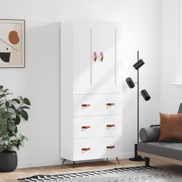 Buffet haut Blanc brillant 69,5x34x180 cm 