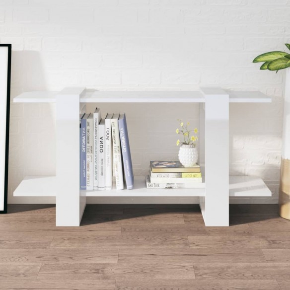 Bibliothèque Blanc brillant 100x30x51 cm 