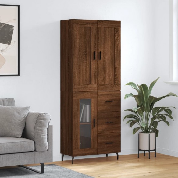 Buffet haut Chêne marron 69,5x34x180 cm 