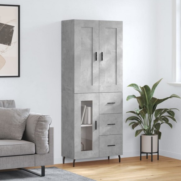 Buffet haut Gris béton 69,5x34x180 cm 