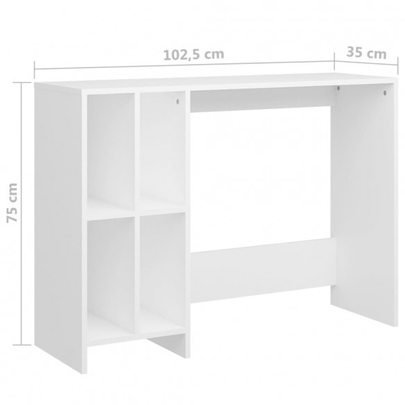 Bureau d'ordinateur portable Blanc 102,5x35x75 cm Aggloméré Bureau d'ordinateur portable Blanc 102,5x35x75 cm Aggloméré