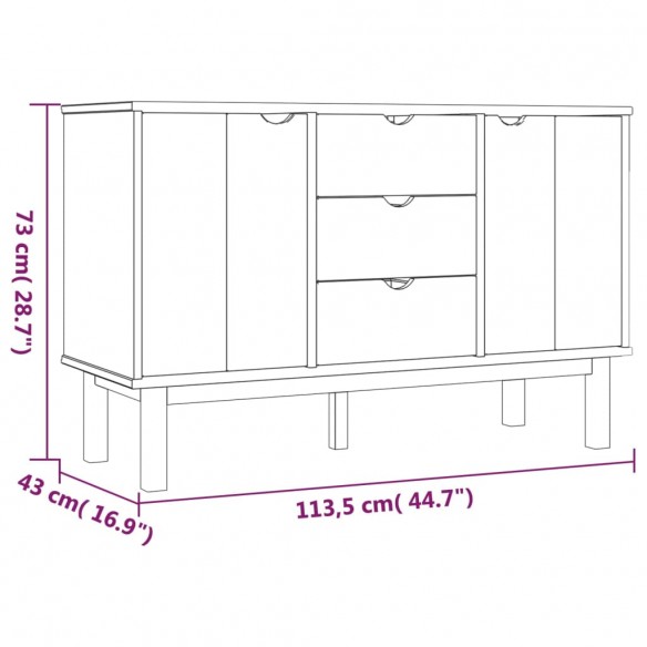 Buffet OTTA 113,5x43x73 cm Bois massif de pin Buffet OTTA 113,5x43x73 cm Bois massif de pin