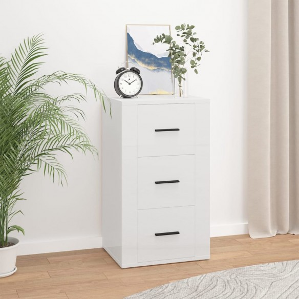 Buffet Blanc brillant 40x33x70 cm 